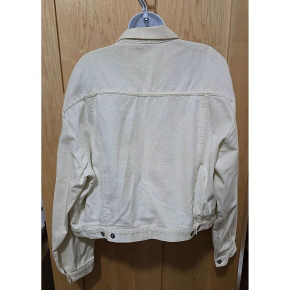 Irene Allison Cream Denim Button-Up Jacket boho fairycore peasant casual - Picture 3 of 6